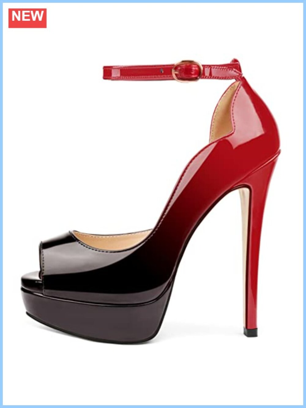 Faux Leather Peep Toe Platform Stiletto Heels Pumps 6 Inch Wedding Party